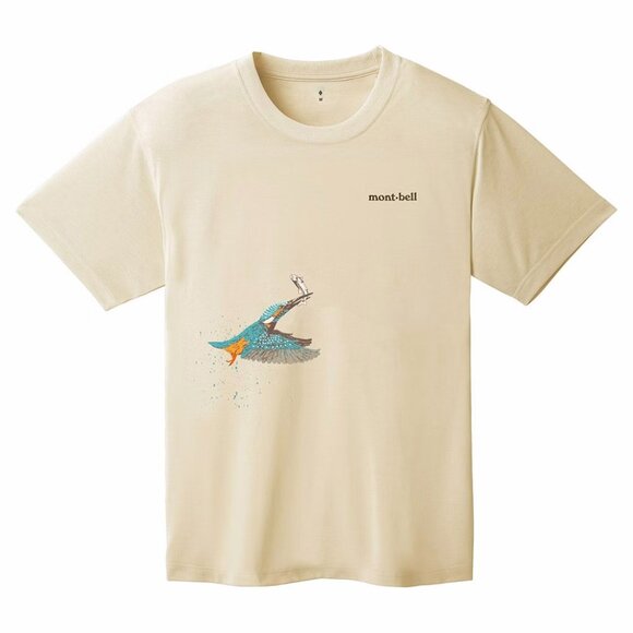 MONTBELL JAPAN Kingfisher Print Ivory T Shirt NWT - Picture 1 of 4